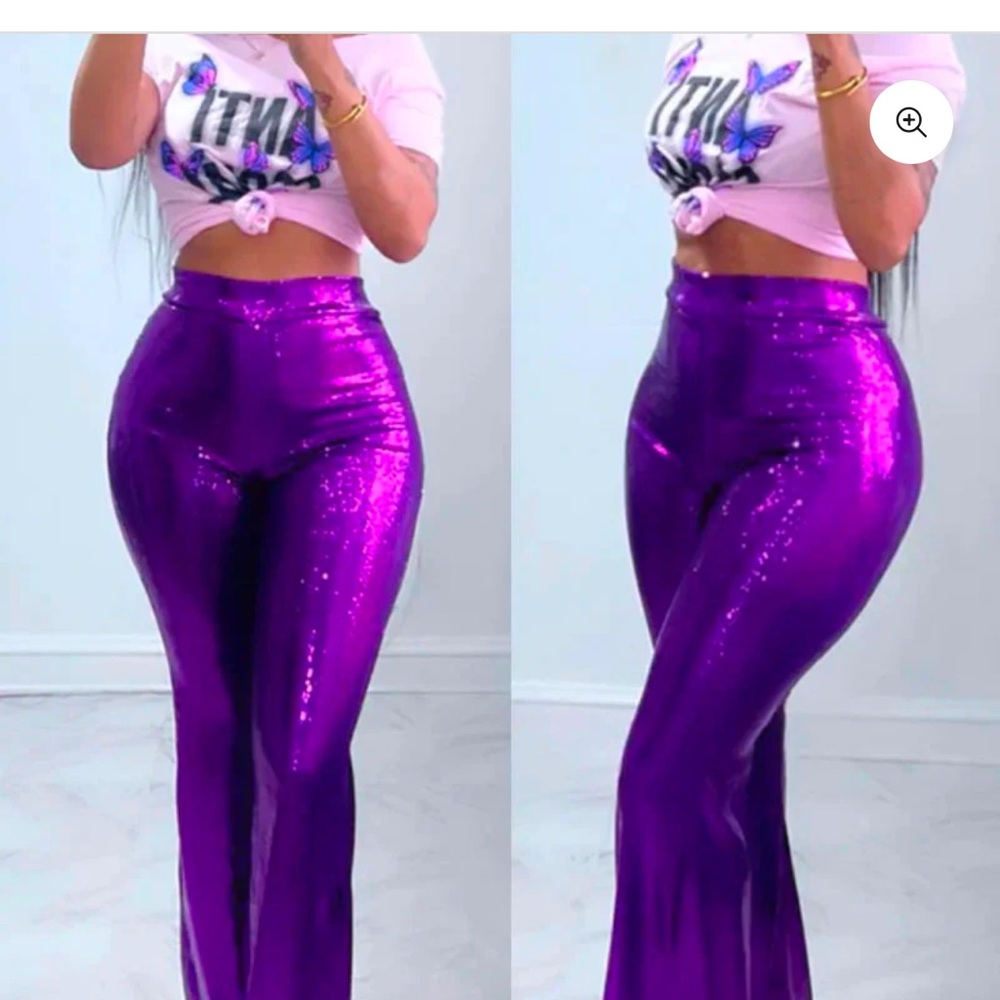 Sequin High-Waisted Pants (2 pair PINK & PURPLE)